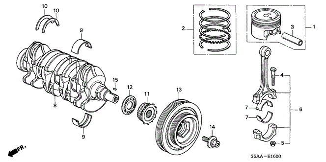 Engine/Piston - Crankshaft for 2004 Honda CIVIC SEDAN #1