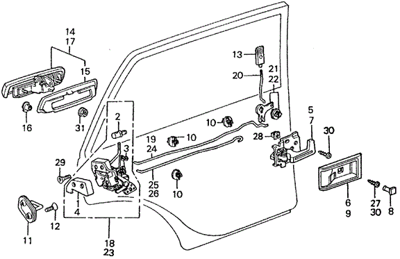 Body/Air Conditioning/Rear Door Locks for 1982 Honda CIVIC SEDAN #1