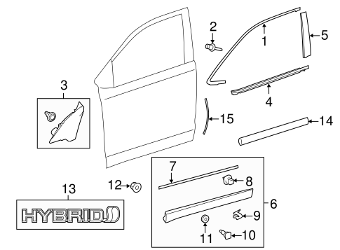 BODY/EXTERIOR TRIM - FRONT DOOR for 2015 Toyota Highlander #1