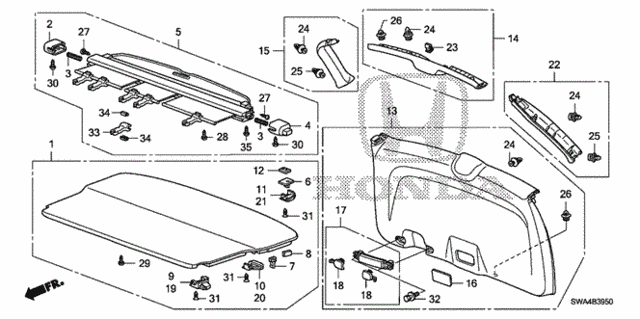 Tailgate Lining for 2008 Honda CR-V #0