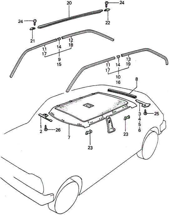 INTERIOR / BUMPER/HEADLINER TRIM for 1981 Honda CIVIC HATCHBACK #1