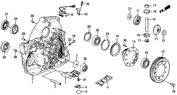 TRANSMISSION - AUTOMATIC/AT TORQUE HOUSING DIFFERENTIAL 2WD for 1990 Honda CIVIC 5-DOOR #1