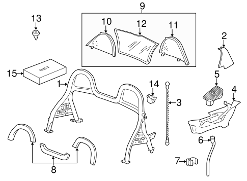 Boxster ROLL BAR & HEADREST ASSEMBLY
