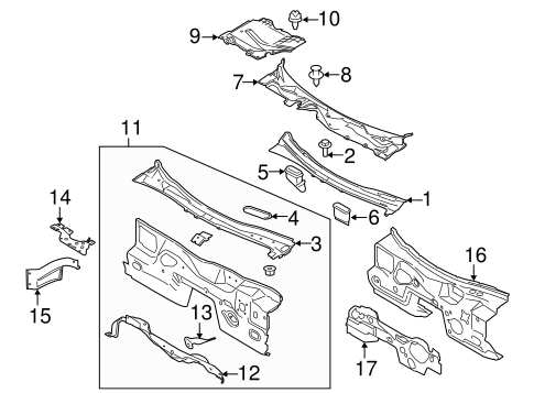 Cowl for 2018 Ford Mustang #0