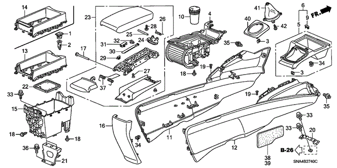 Garnish, Rear Console Center *NH598L* (Atlas Gray) Garnish, Rear Console Center *NH598L* (Atlas Gray)