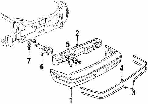 Bumper & Components - Rear for 1990 Oldsmobile Cutlass Calais #0