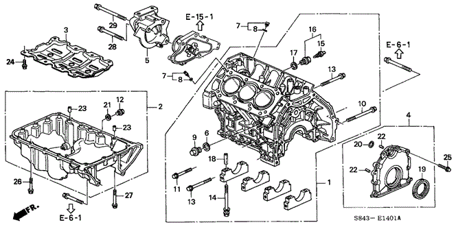 ENGINE/CYLINDER BLOCK - OIL PAN (V6) for 1998 Honda ACCORD COUPE #1