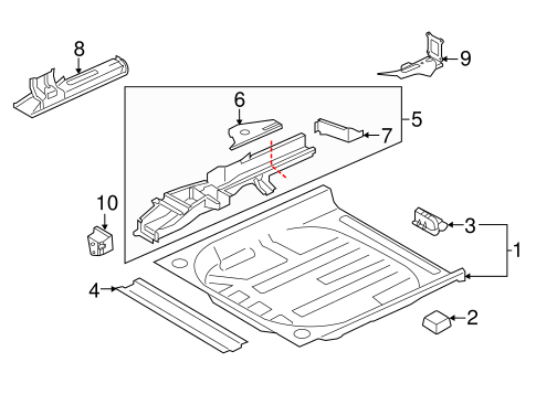 Range Rover Evoque REAR FLOOR & RAILS