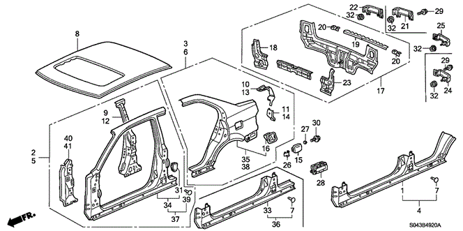 BODY / AIR CONDITIONING/OUTER PANEL for 1996 Honda CIVIC SEDAN #1