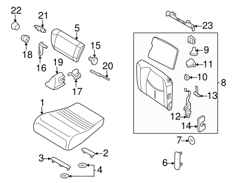 911 REAR SEAT COMPONENTS 2