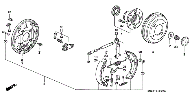 CHASSIS/REAR BRAKE (DRUM) for 1993 Honda ACCORD 5-DOOR #1