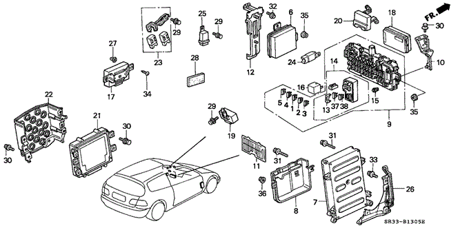 Electrical/Exhaust/Heater/Fuel/Control Unit (Cabin) for 1992 Honda CIVIC HATCHBACK #1