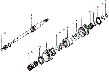 TRANSMISSION - HONDAMATIC/AT MAINSHAFT for 1978 Honda ACCORD HATCHBACK #1