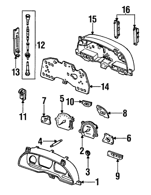Body/Instrument Gauges for 1997 Ford Contour #1