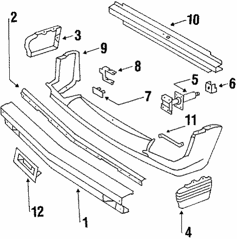 Front Bumper for 1986 Pontiac T1000 #0
