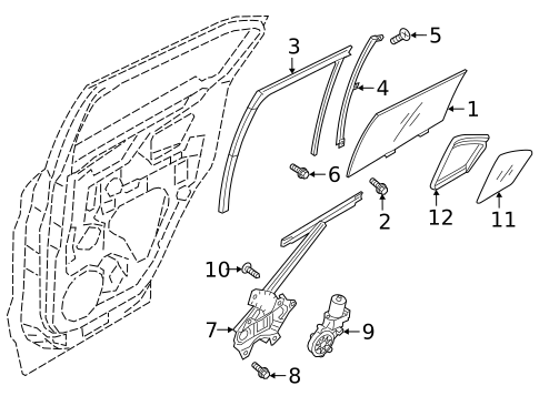Glass - Rear Door for 2019 Mitsubishi Eclipse Cross #0