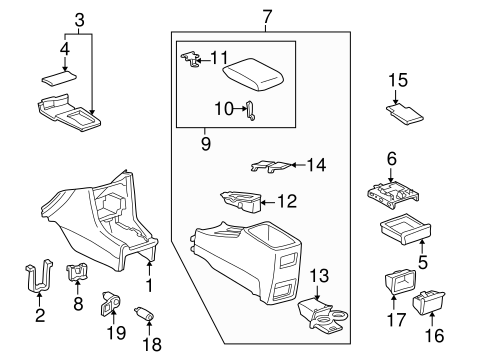 BODY/CENTER CONSOLE for 1997 Toyota Camry #1