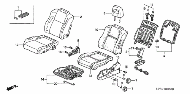 Front Seat (L.) (-'05) for 2004 Honda Pilot #0