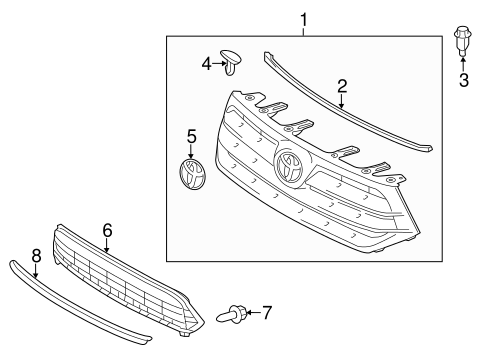 BODY/GRILLE & COMPONENTS for 2013 Toyota Highlander #1