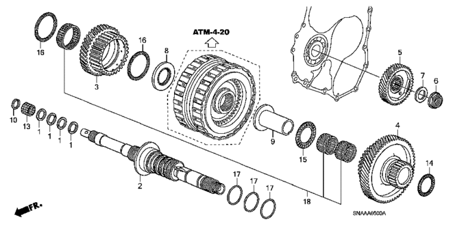 TRANSMISSION - AUTOMATIC/AT MAINSHAFT for 2009 Honda CIVIC SEDAN #1