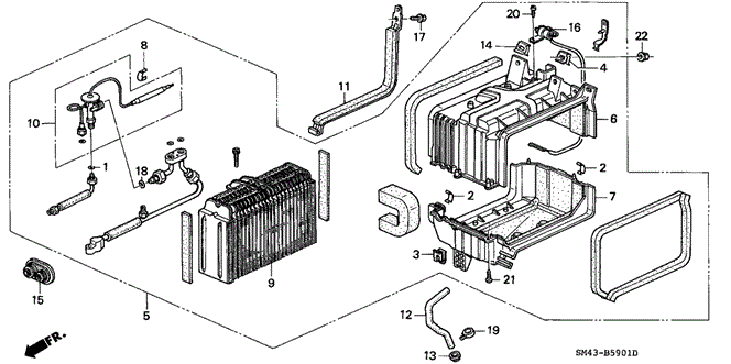 BODY / AIR CONDITIONING/A/C COOLING UNIT (2) for 1991 Honda ACCORD SEDAN #1