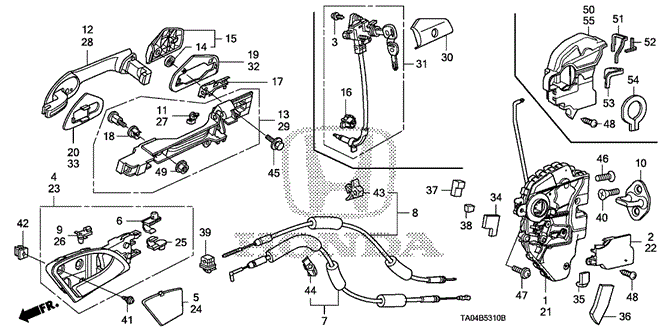 BODY / AIR CONDITIONING/FRONT DOOR LOCKS - OUTER HANDLE for 2009 Honda ACCORD SEDAN #1