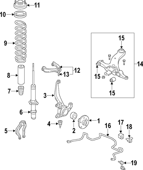 Front Suspension for 2009 Hyundai Azera #0