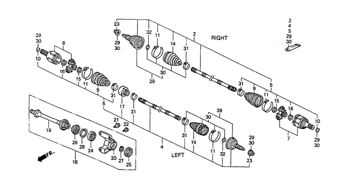 CHASSIS/DRIVESHAFT for 1993 Honda ACCORD COUPE #1
