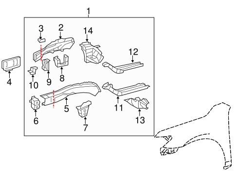 BODY/STRUCTURAL COMPONENTS & RAILS for 2012 Toyota Camry #1
