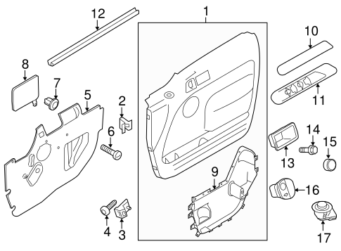 Body/Interior Trim - Front Door for 2013 Ford Transit Connect #1