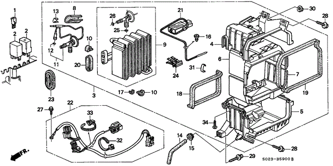 BODY / AIR CONDITIONING/A/C COOLING UNIT (1) for 1996 Honda CIVIC COUPE #1