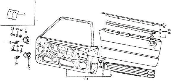 BODY / AIR CONDITIONING/DOOR PANEL for 1978 Honda ACCORD HATCHBACK #1