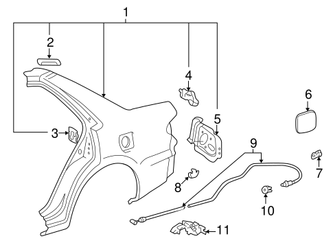 BODY/FUEL DOOR for 2001 Toyota Corolla #1