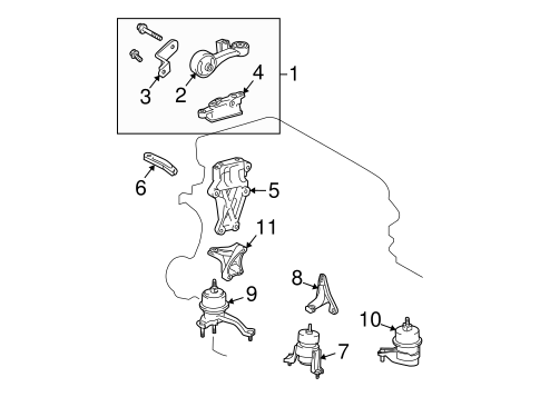 ENGINE/ENGINE & TRANS MOUNTING for 2011 Toyota Highlander #1