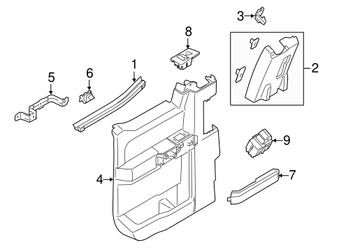 Body/Interior Trim - Rear Door for 2016 Ford F-150 #4