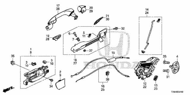 Rear Door Locks - Outer Handle for 2015 Honda Accord #0
