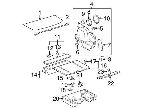 BODY/INTERIOR TRIM - REAR BODY for 2003 Toyota Matrix #2