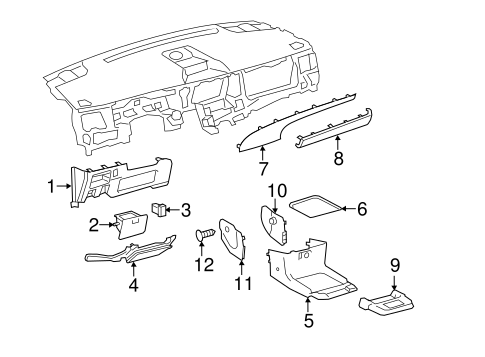 BODY/INSTRUMENT PANEL COMPONENTS for 2012 Toyota Sienna #2