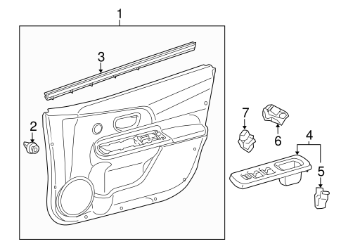 BODY/INTERIOR TRIM - FRONT DOOR for 2013 Toyota Prius C #1
