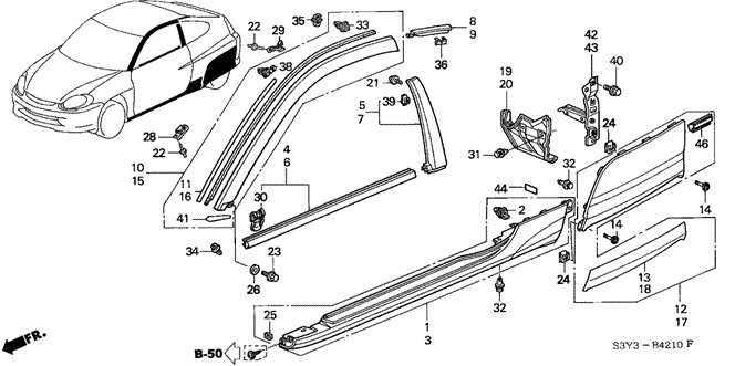 INTERIOR / BUMPER/MOLDING for 2002 Honda INSIGHT #1