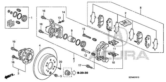 Rear Brake for 2012 Acura ZDX #0