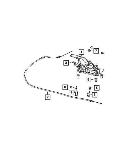 Parking Brake Lever, Cables and Rear Disc Park Brake Assembly for 2013 Chrysler Town & Country #2