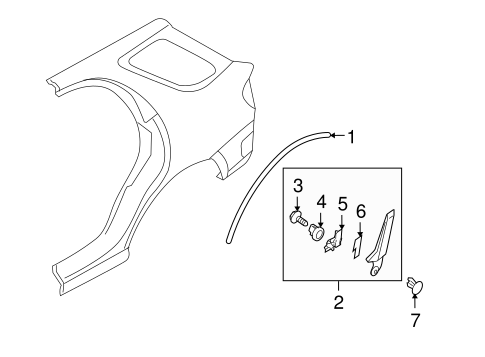 9-2X EXTERIOR TRIM - QUARTER PANEL
