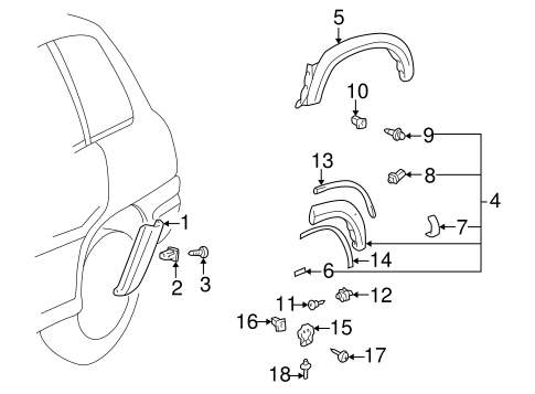BODY/EXTERIOR TRIM - QUARTER PANEL for 1996 Toyota RAV4 #1