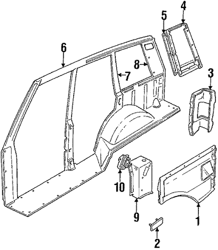 Defender 110 EXTERIOR TRIM - QUARTER PANEL