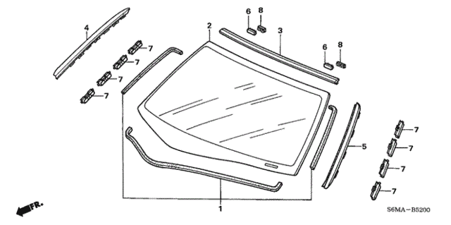 Front Windshield for 2006 Acura RSX #0