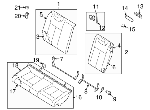 Body/Rear Seat Components for 2012 Nissan Altima #2