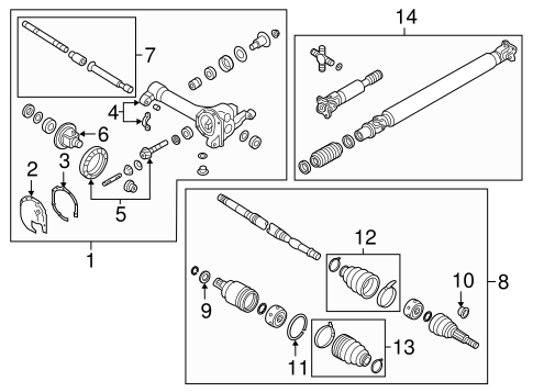 FRONT SUSPENSION/CARRIER & FRONT AXLES for 2007 Nissan Frontier #1