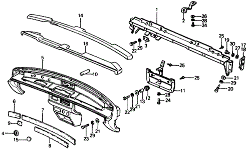 INTERIOR / BUMPER/INSTRUMENT PANEL for 1977 Honda CIVIC HATCHBACK #1
