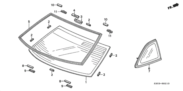 Rear Windshield for 2001 Honda Prelude #0